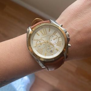 Genuine Calfskin Leather Michael Kors Watch